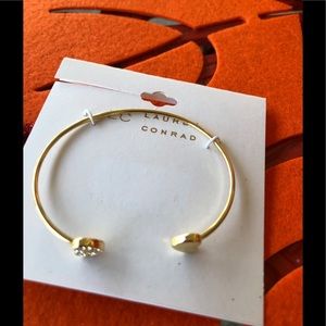 LC Lauren Conrad/Gold tone Diamond ❤️Cuff Bracelet